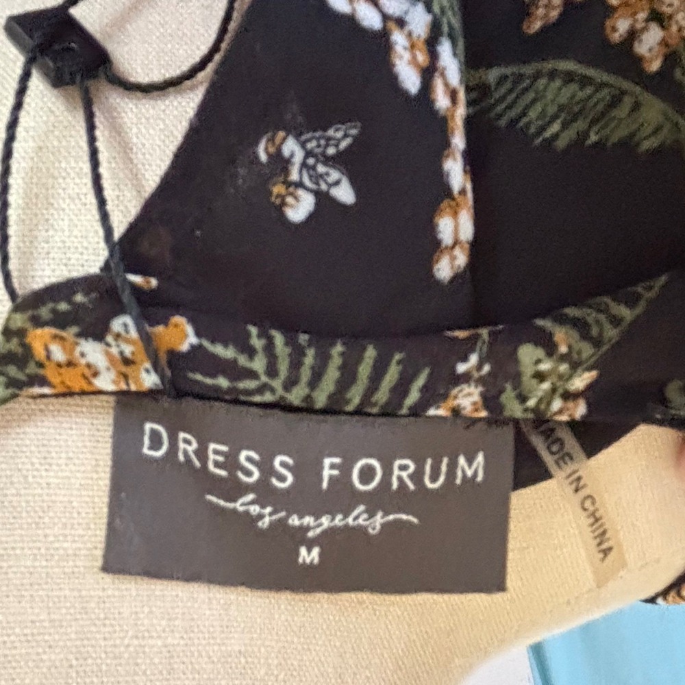 Dress Forum Black Floral Maxi Dress with Gold Palm Print - Picture 7 of 9